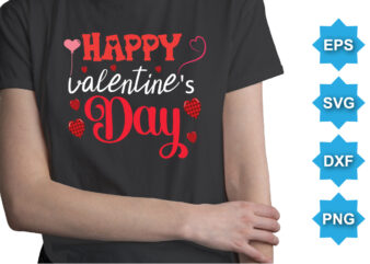 Happy Valentine’s Day, Happy valentine shirt print template, 14 February typography design