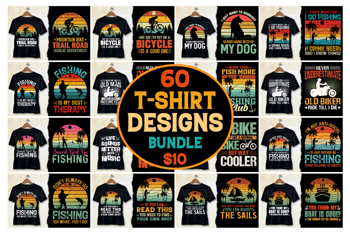 T-Shirt Design Bundle-Trendy Pod Best T-Shirt Design Bundle - Buy t ...