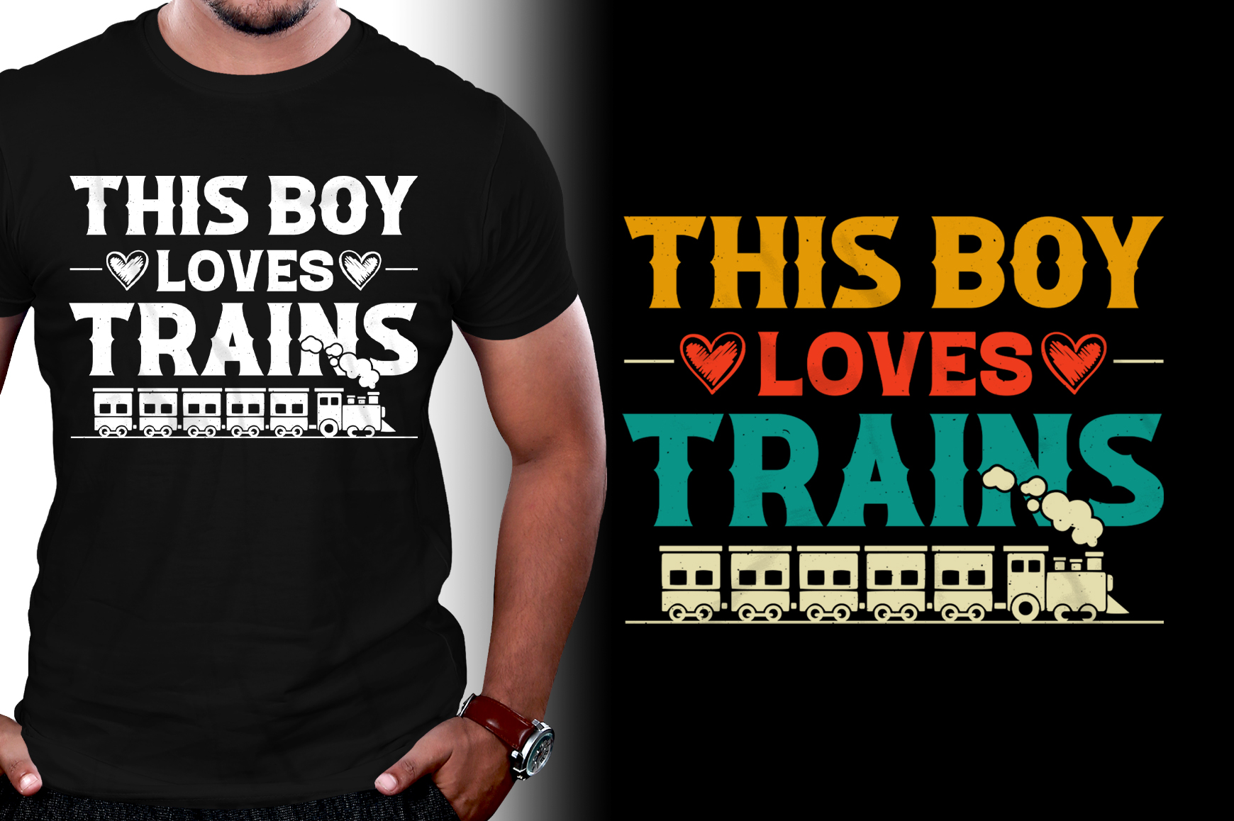 This Boy Loves Trains T-Shirt Design - Buy t-shirt designs
