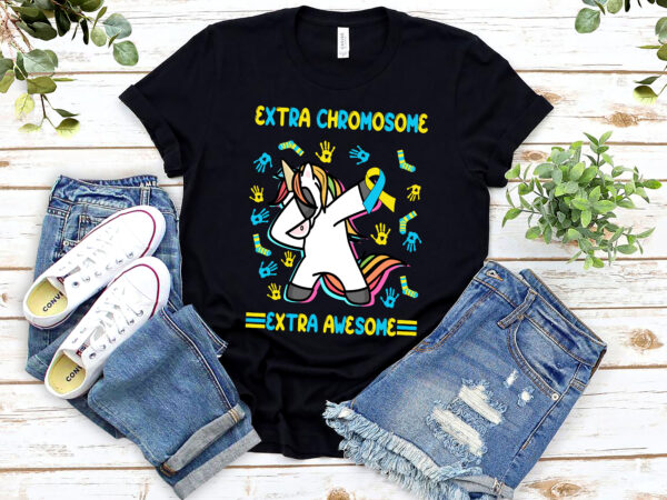 Unicorn down syndrome extra chromosome extra awesome nl t shirt vector graphic