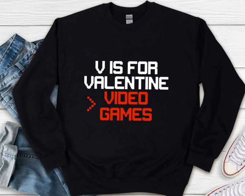 V Is For Video Games Funny Valentines Day Gamer Gaming NL