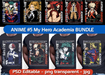my hero academia t shirt designs | anime bundle part#05