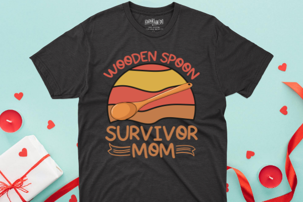 Funny Wooden Spoon Survivor mom Vintage Retro Humor T-Shirt design svg, Vintage, Spoon Survivor mom, funny wooden spoon saying