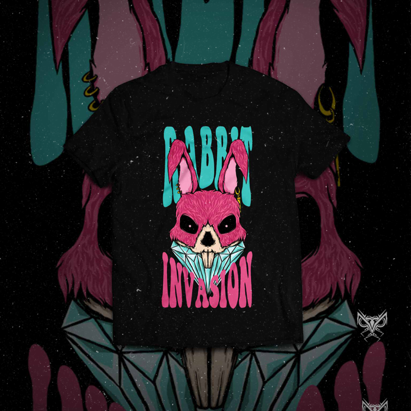 Rabbit Invation T-Shirt Design