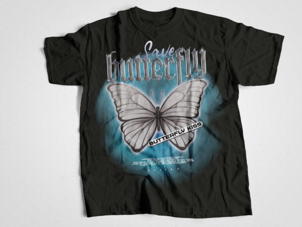 Save butterfly tshirt design t-shirt design bundle, urban streetstyle, pop culture, urban clothing, t-shirt print design, shirt design, retro design