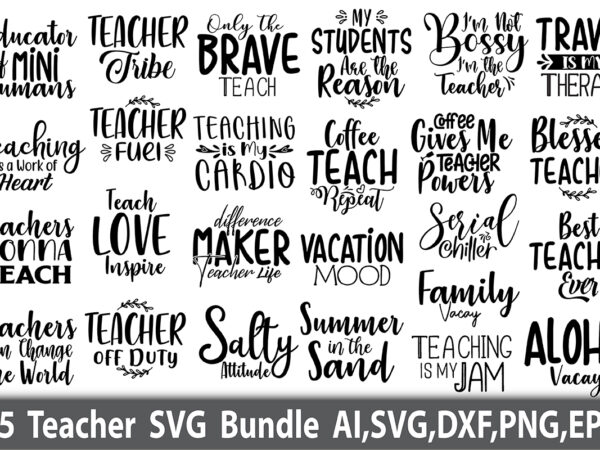 Teacher svg bundle t shirt designs for sale