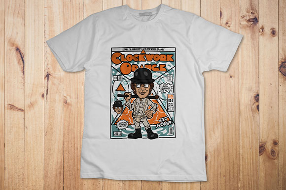 Style Pop Art Png Alex Delarge Clockwork Orange T-Shirt Design png Poster Best New 2022