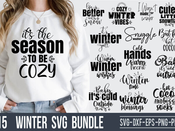 Winter svg bundle t shirt design for sale