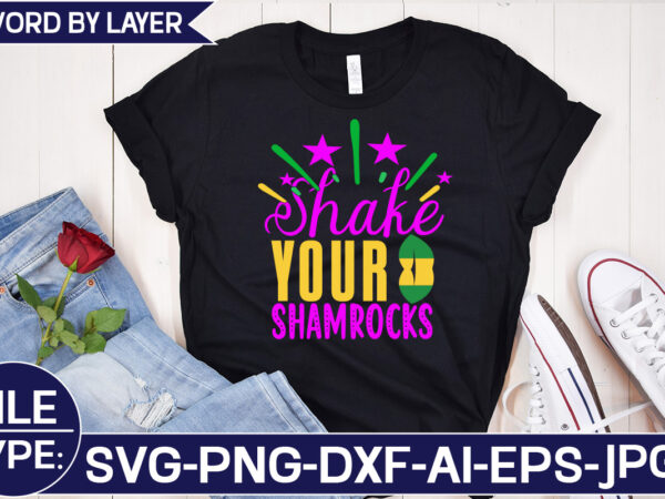 Shake your shamrocks svg cut file t shirt template vector