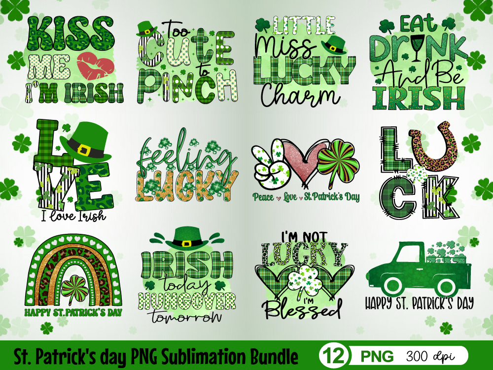 St. Patrick's day PNG Sublimation Bundle - Buy t-shirt designs