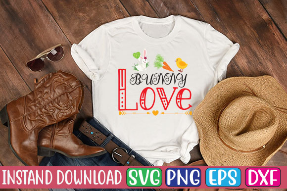 Bunny love svg cut file t shirt template