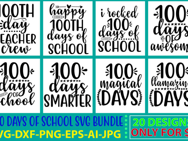 100 days of school svg bundle