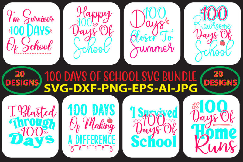 100 days of school SVG Bundle