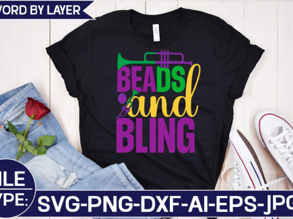 Beads and bling svg cut file t shirt template