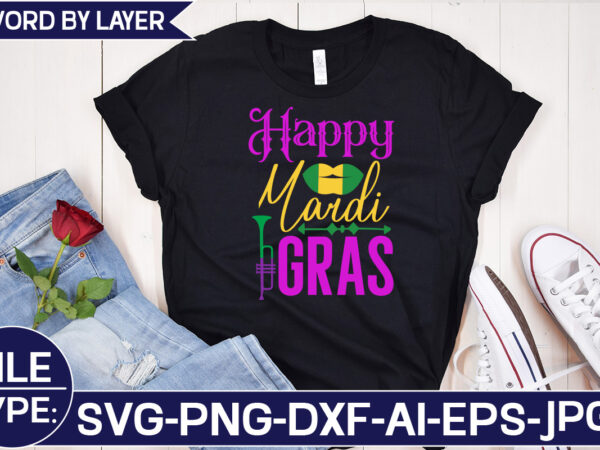 Happy mardi gras svg cut file graphic t shirt