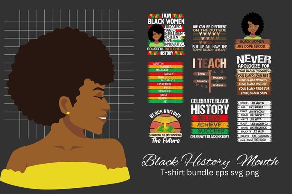 12 great black history month african american proud t-shirt bundle