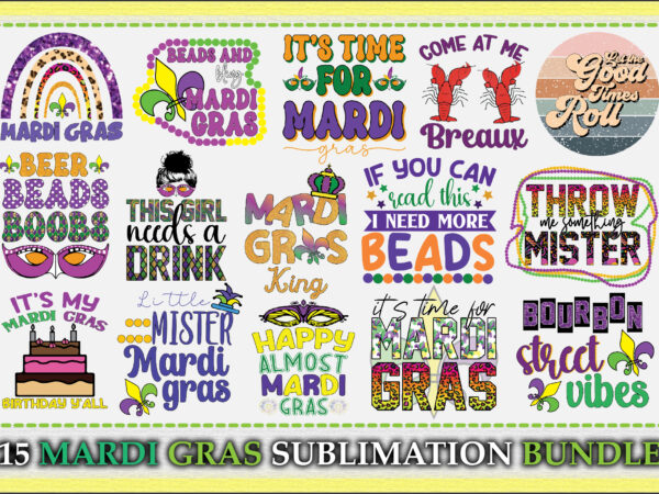 15 mardi gras sublimation bundle