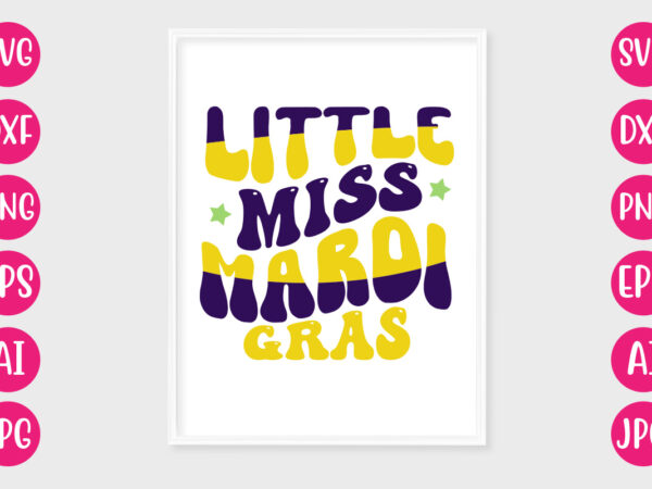 Little miss mardi gras retro design