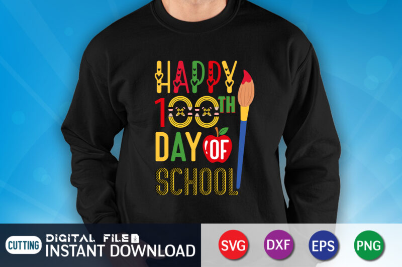 Happy 100th day of school svg 100 hearts svg, loving school svg, 100th day of school svg, silhouette, cricut, cut file t-shirt design