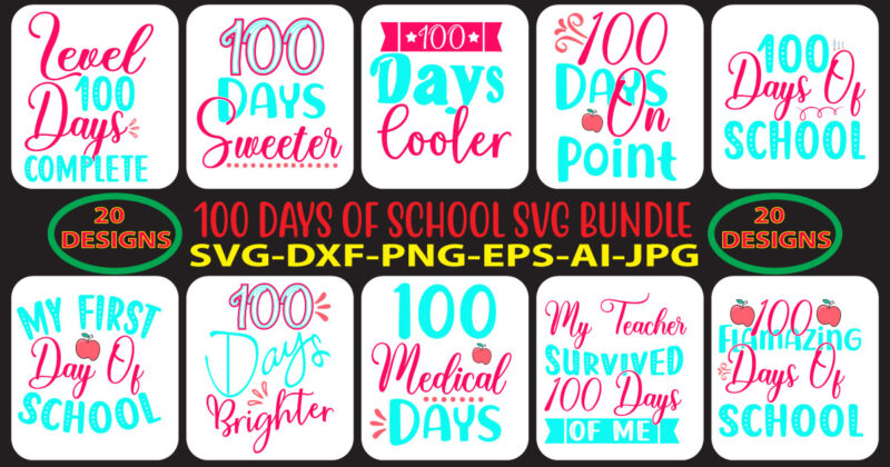 100 days of school SVG Bundle