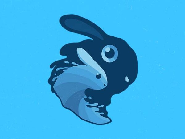 Water rabbit t shirt design for sale