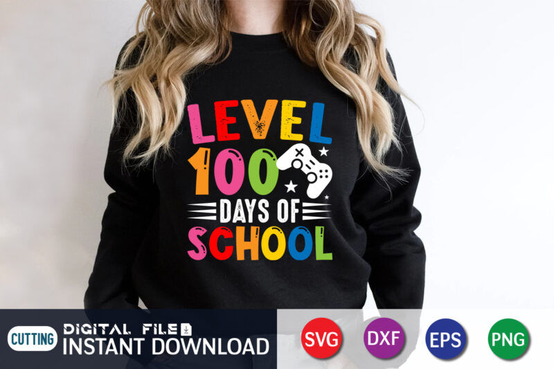 Level 100 Days of School Completed Svg, Happy 100 Days of School Svg, 100 Days Video Game Svg, 100 Days Gamer Boys Shirt Svg