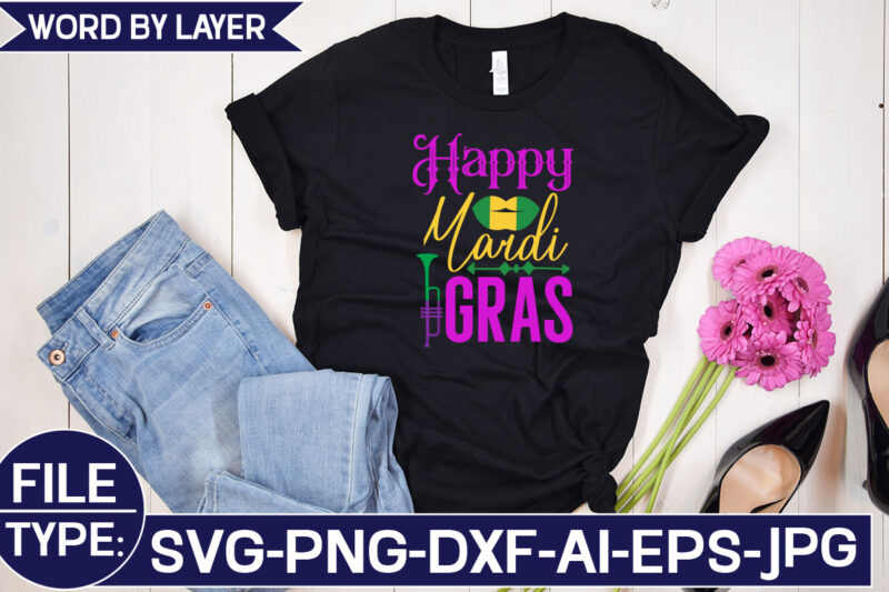 Happy Mardi Gras SVG Cut File