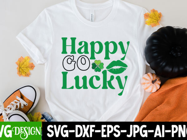 Happy go lucky t-shirt design, happy go lucky svg cut file, lucky svg,retro svg,st patrick’s day svg,funny st patricks day svg,irish svg,shamrock svg,lucky shirt svg cut file,st. patrick’s day svg