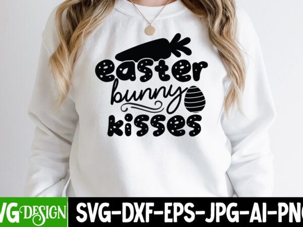 Easter bunny kisses t-shirt design, easter bunny kisses svg cut file, easter svg bundle, easter svg, happy easter svg, easter bunny svg, retro easter designs svg, easter for kids, cut