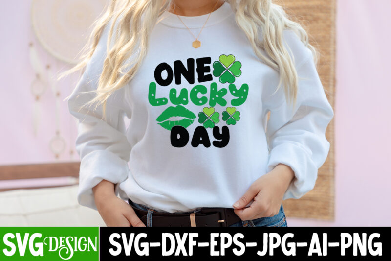 One Lucky Day T-Shirt Design, One Lucky Day SVG Cut File, Happy St.Patrick's Day T-Shirt Design, Happy St.Patrick's Day SVG Cut File, Lucky SVG,Retro svg,St Patrick's Day SVG,Funny St Patricks