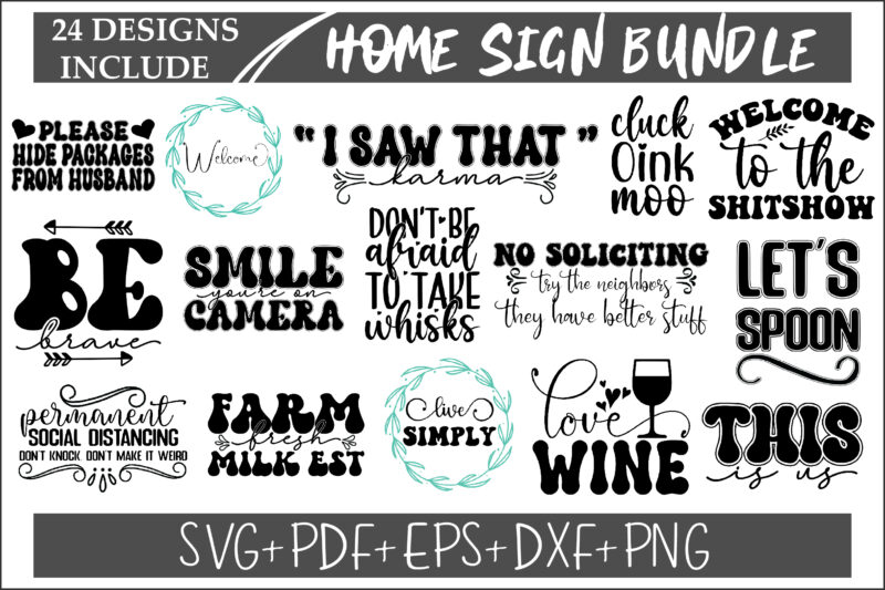 Big Home And Sign Svg Bundle