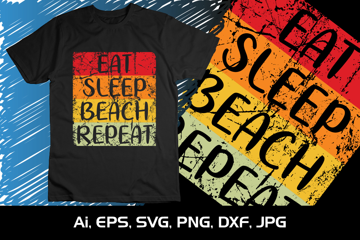 Ladies) Eat Sleep Fish Repeat! T-Shirt - Print Shirts - Cheap Price - £9.99