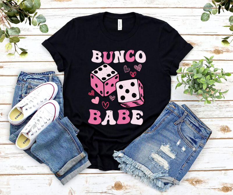 Bunco Babe Funny Bunco Game Night Women Retro Groovy Gamble NL 0602