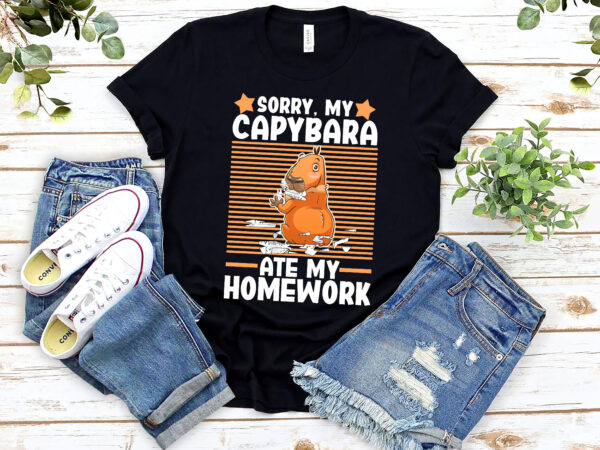 Capybara ate my homework south american capybara rodent animals nl 0902 t shirt vector file