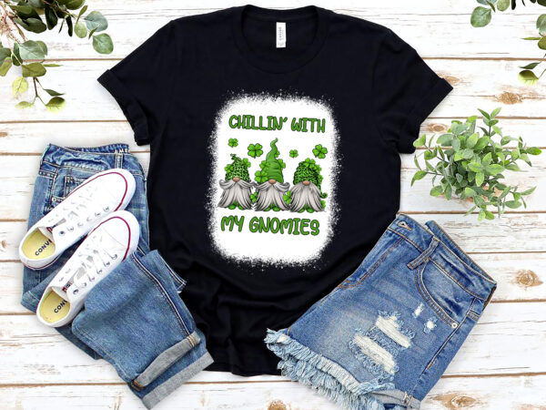 Chillin_ with my gnomies st patrick_s day leopard shamrock nl 2701 5 t shirt vector file