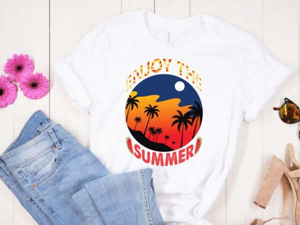 Enjoy the summer t shirt design, salty beach shirt, summer shirt, beach party t-shirt, summer vibes shirt for women, palm tshirt, beach t shirt, summer tee, beach shirt, enjoy the