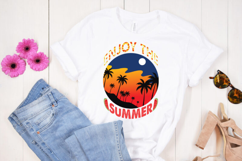 Enjoy the summer T shirt design, Salty Beach Shirt, Summer Shirt, Beach Party T-Shirt, Summer Vibes Shirt For Women, Palm Tshirt, Beach T Shirt, Summer Tee, Beach Shirt, Enjoy the