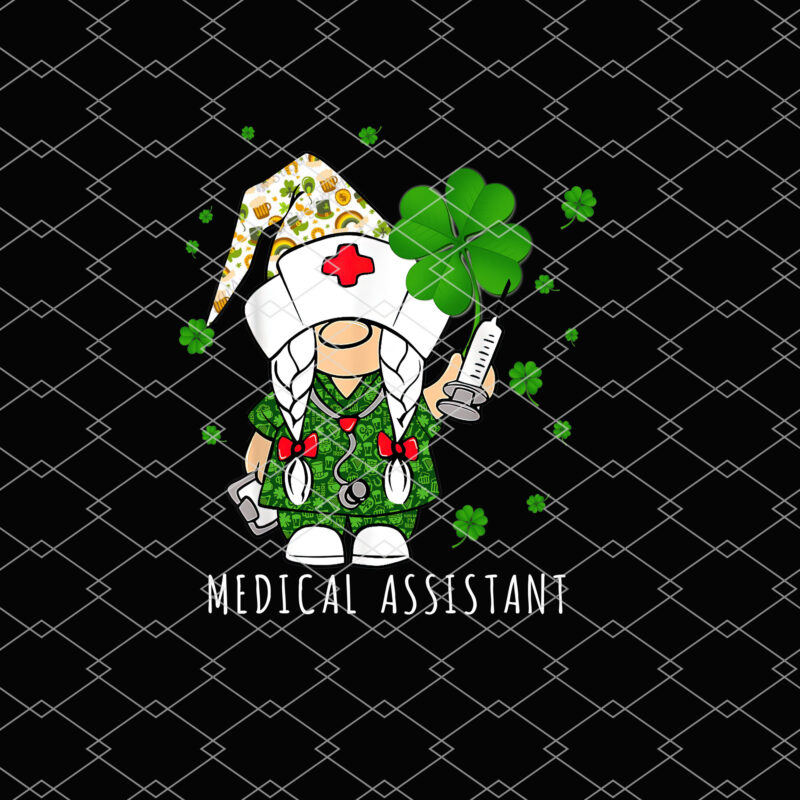 Funny Gnome Heart Medical Assistant St Patrick_s Day Funny Gnomes Medicine NL 3001