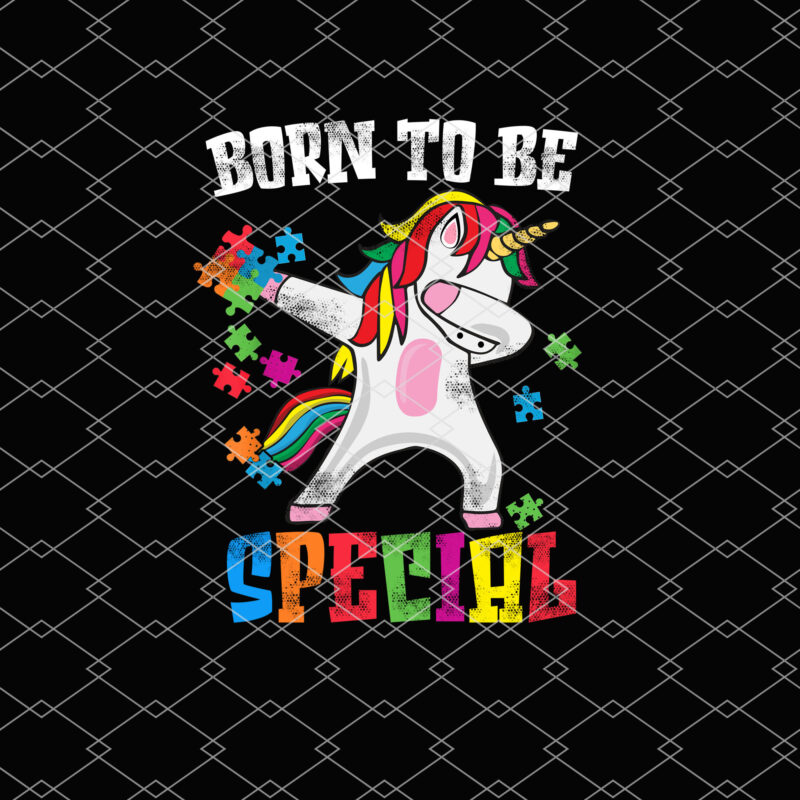 Funny Unicorn Born To Be Special Boy Girl Autism Awareness NL 2801