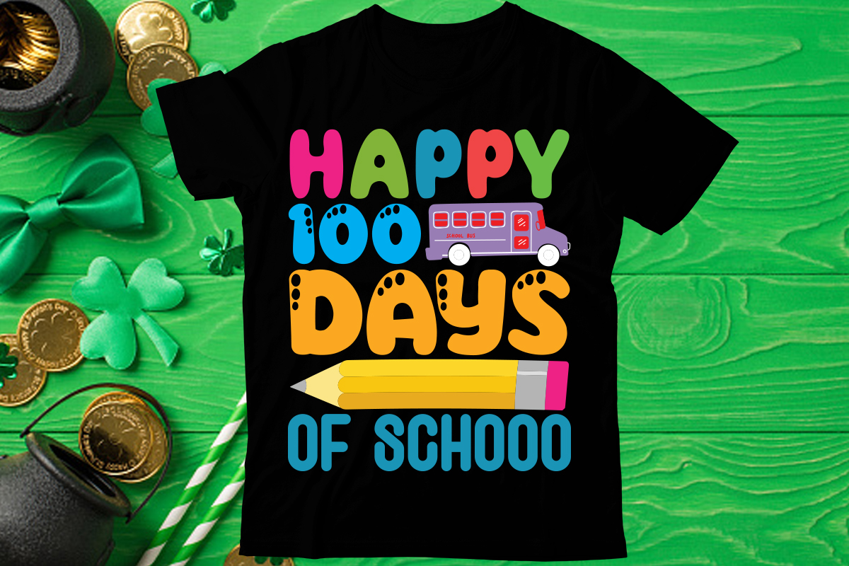 Happy 100 Days Of School T Shirt Design, Love Teacher Png, Back To 