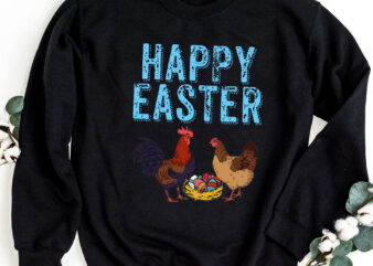 Happy Easter Chicken Bunnies Egg Poultry Farm Animal Farmer NC 2002 graphic t shirt