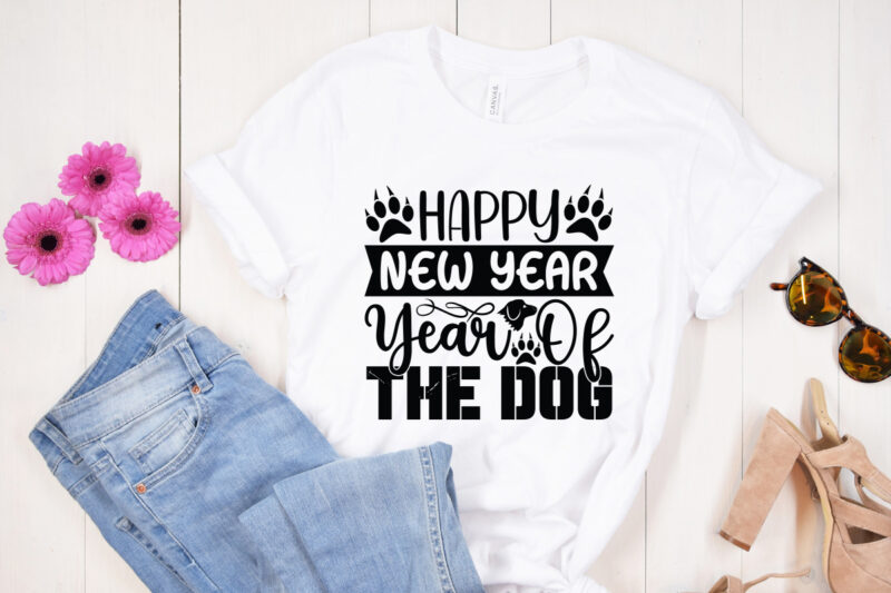 Happy new year year of the dog SVG design, Moon Cat SVG, Cat SVG Files for Silhouette, Cameo & Cricut.Moon Star Animal, Luna Cat Silhouette SVG, Cat With Star, Magical