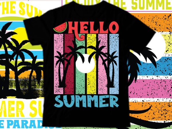 Hello summer t shirt design, salty beach shirt, summer shirt, beach party t-shirt, summer vibes shirt for women, palm tshirt, beach t shirt, summer tee, beach shirt, enjoy the summer