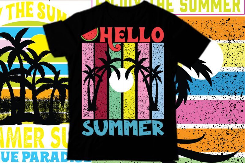 Hello Summer T Shirt design, Salty Beach Shirt, Summer Shirt, Beach Party T-Shirt, Summer Vibes Shirt For Women, Palm Tshirt, Beach T Shirt, Summer Tee, Beach Shirt, Enjoy the Summer