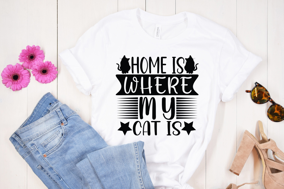 Home is where my cat is SVG design, Dog svg bundle hand drawn, dog mom ...