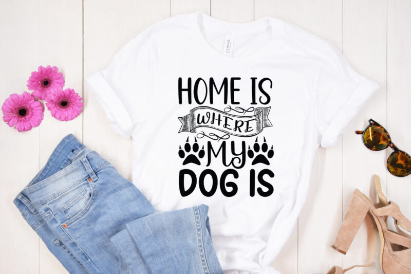 Home is where my dog is SVG design, Moon Cat SVG, Cat SVG Files for Silhouette, Cameo & Cricut.Moon Star Animal, Luna Cat Silhouette SVG, Cat With Star, Magical Cat