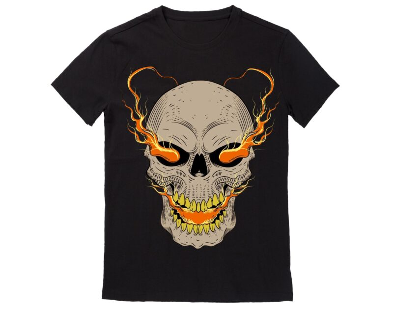 Human Skull Vector Best T-shirt Design Illustration11