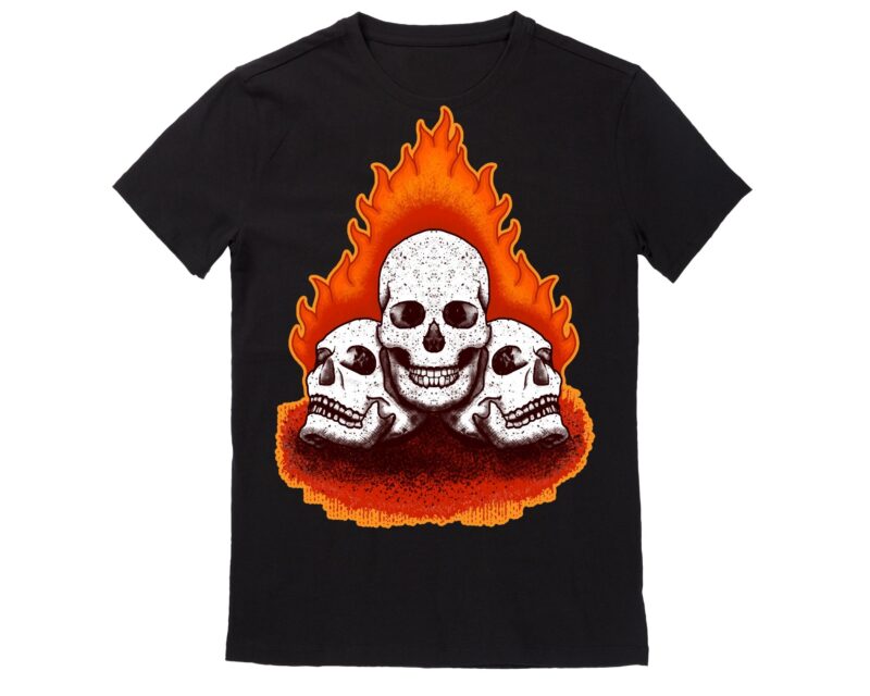 Human Skull Vector Best T-shirt Design Illustration18