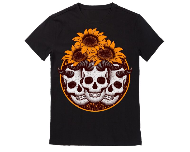 Human Skull Vector Best T-shirt Design Illustration19