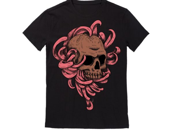 Human skull vector best t-shirt design illustration 41